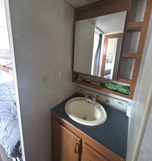 Shower, soap, toilet paper