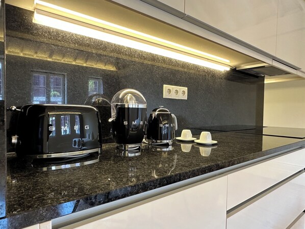 Premium Studio | Private kitchen | Mini-fridge, microwave, oven, stovetop