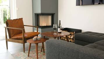 Fernseher, Kamin