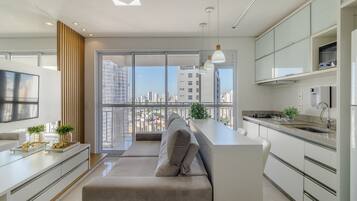 Basic Apartment | Living area | 32-inch Smart TV with digital channels