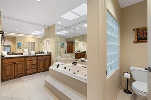 Shower, hair dryer, shampoo
