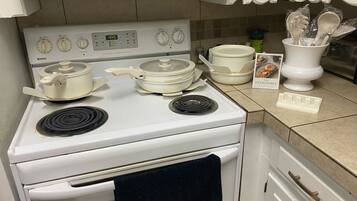 Microwave, oven, stovetop, dishwasher