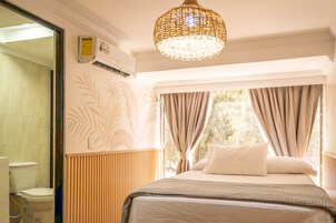 Down comforters, free WiFi, bed sheets