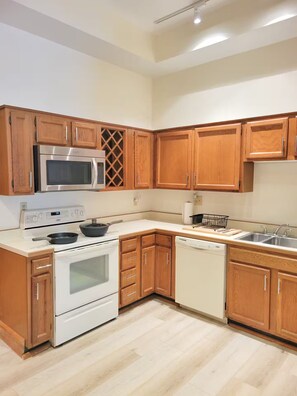 Microwave, stovetop, dishwasher