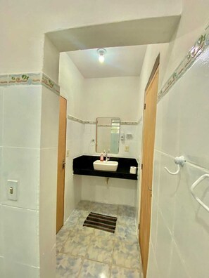 Shower, soap, toilet paper