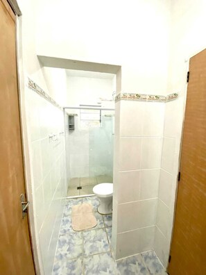 Shower, soap, toilet paper
