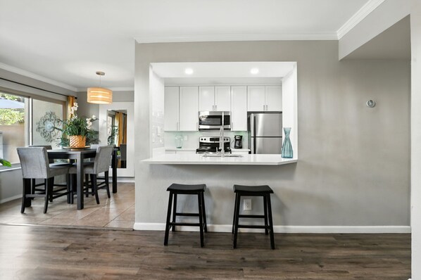 Microwave, oven, stovetop, dishwasher