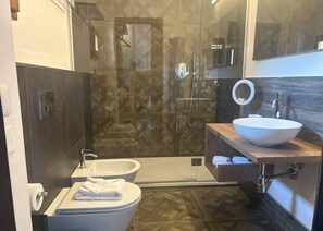 Hair dryer, towels