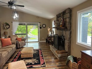 Smart TV, fireplace, table football