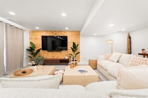 Smart TV, video games, foosball, books