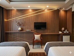 디럭스 트윈룸 | 고급 침구, 책상, 노트북 작업 공간, 무료 WiFi