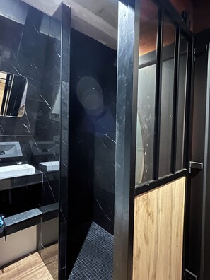 淋浴设施、吹风机、毛巾、肥皂