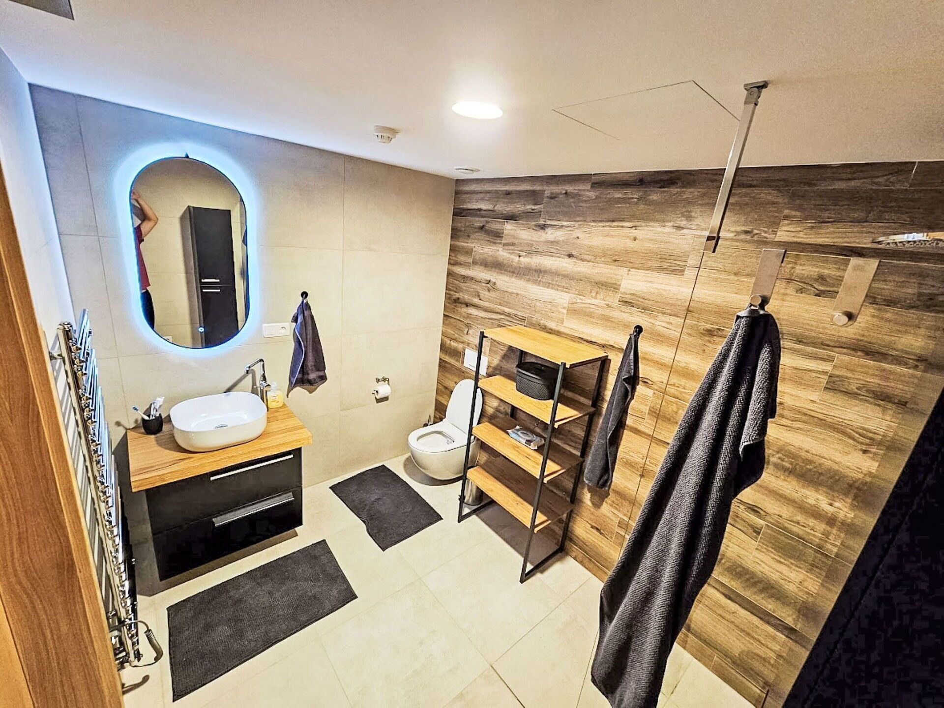 Flooring, Floor, Wood, Interior Design, Wood Flooring, Furniture, Plumbing Fixture, Room, Plumbing, Wood Stain