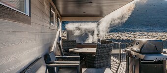 Mountain View Lodge - Spacious Cabin Retreat with Hot Tub, Snowmobile Access & Scenic Reservoir Views