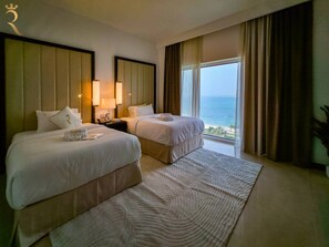 1 bedroom, desk, iron/ironing board, WiFi - Luxurious 2BR Apartment with Ocean Views & Comfort (Abu Dhabi)