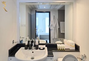 Hair dryer, soap, shampoo