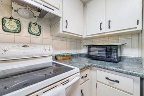 Fridge, microwave, coffee/tea maker, ice maker