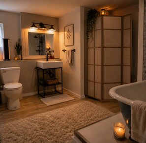 シャワー、ヘアドライヤー、タオル、石鹸