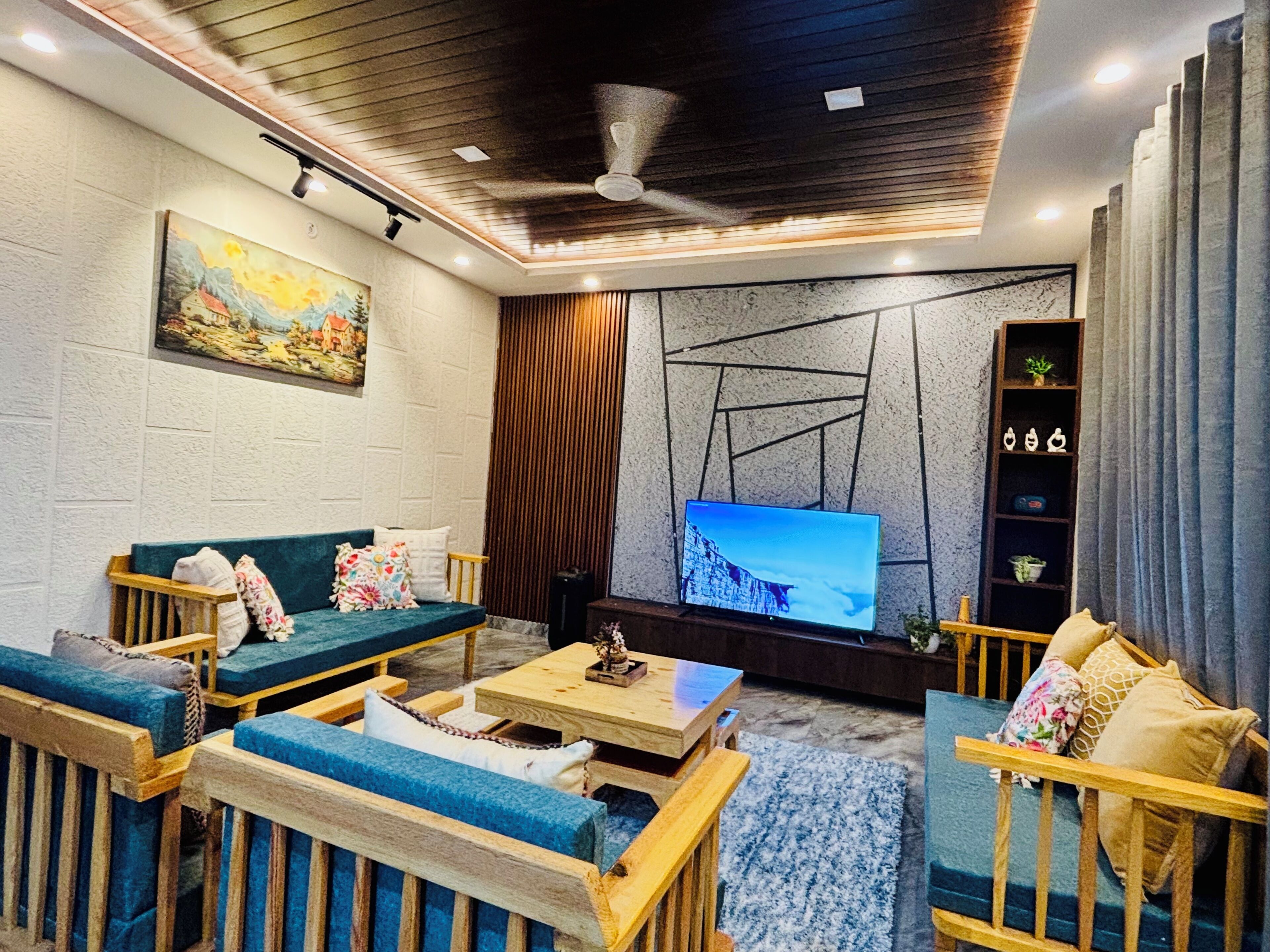 Smart TV, table football, books, video library
