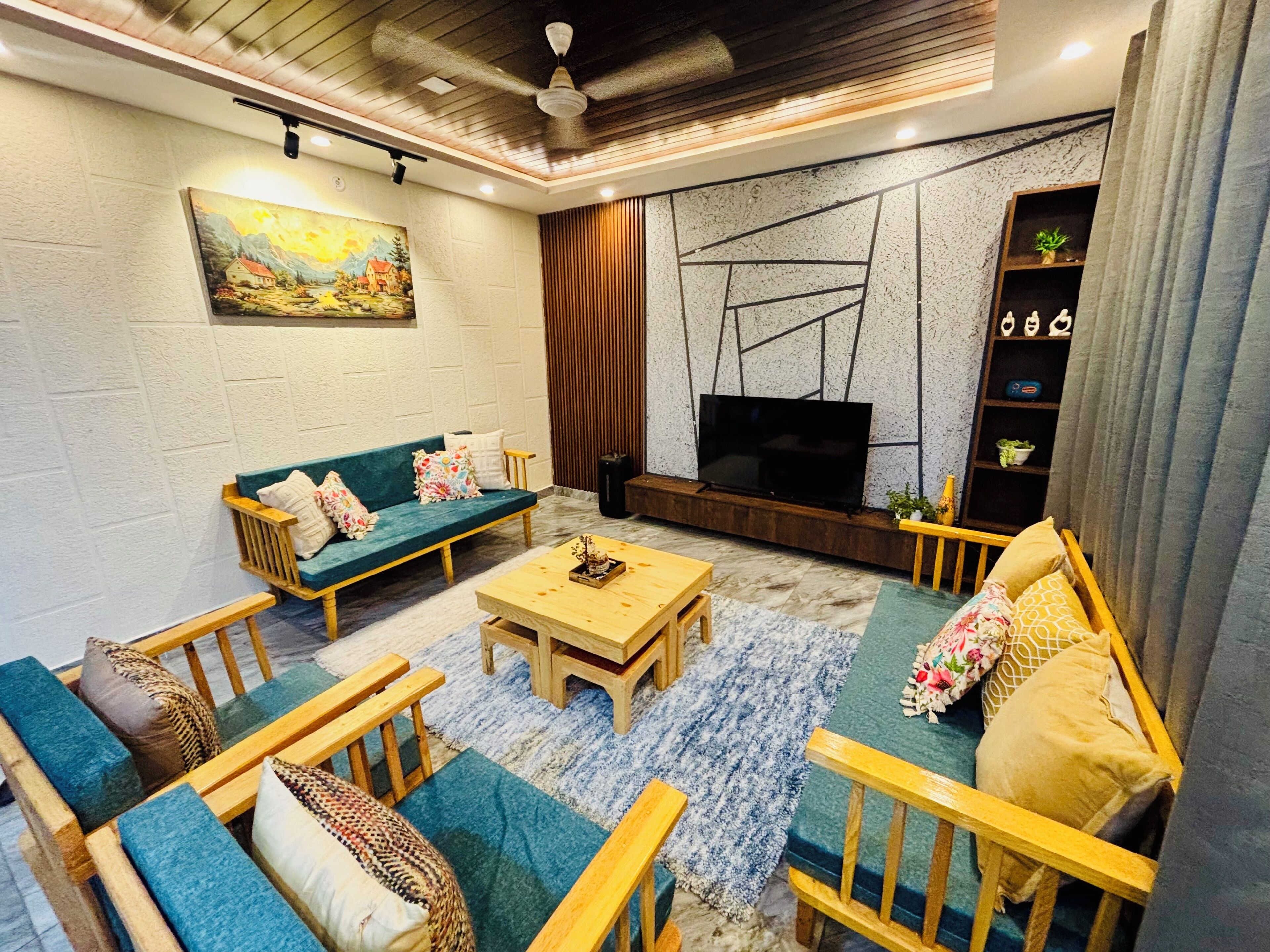 Smart TV, table football, books, video library