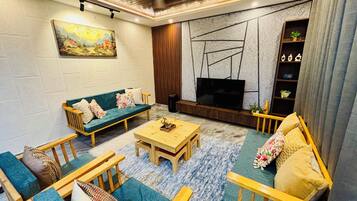 Smart TV, table football, books, video library