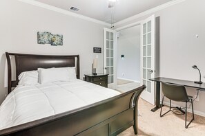 Desk, iron/ironing board, internet, bed sheets