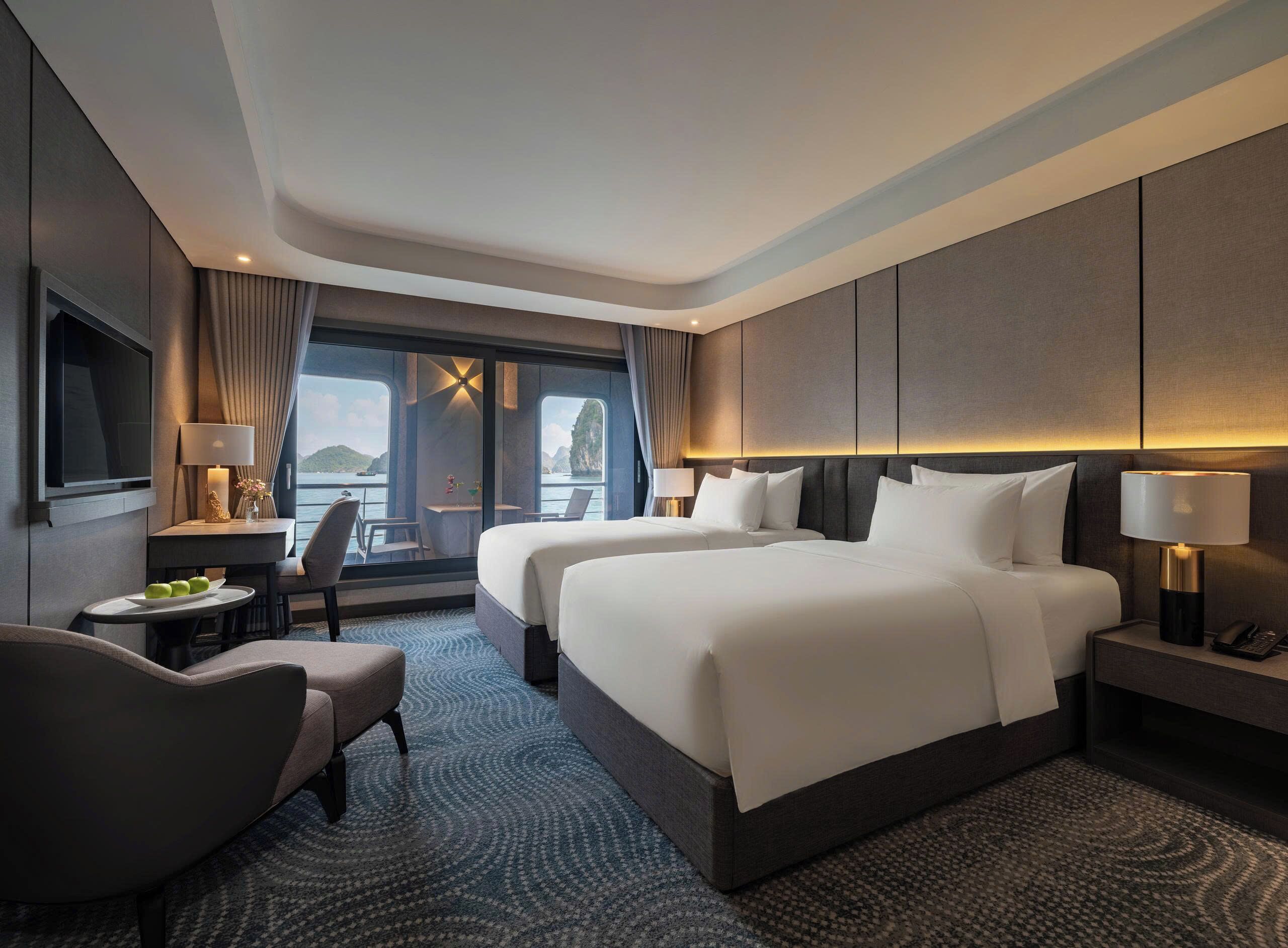 Junior-Zweibettzimmer, Balkon, Meerblick (Suite) | Minibar, Schreibtisch, kostenloses WLAN, Rollstuhlgeeignet