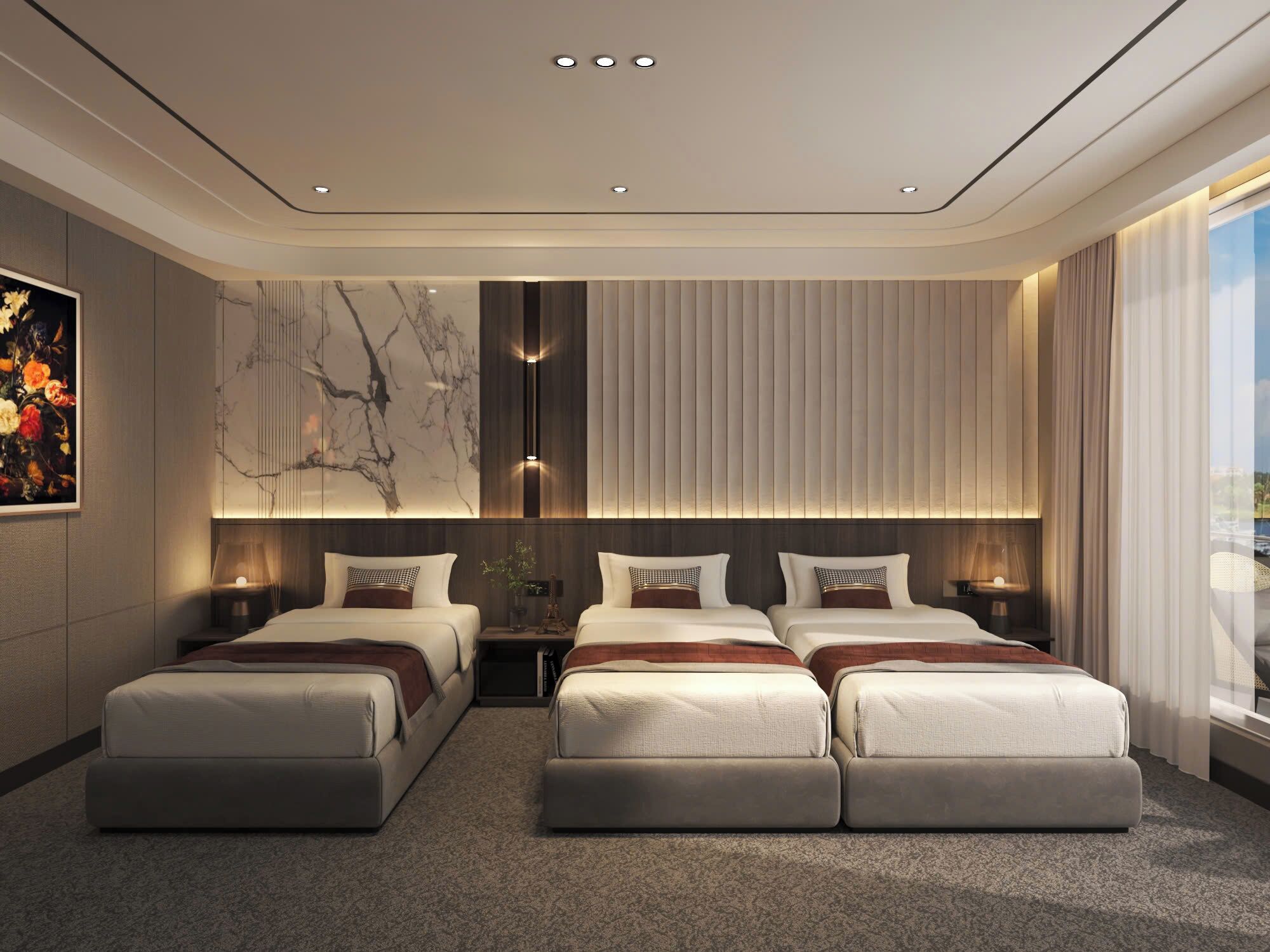 Dreibettzimmer, Balkon, Meerblick (Suite) | Minibar, Schreibtisch, kostenloses WLAN, Rollstuhlgeeignet