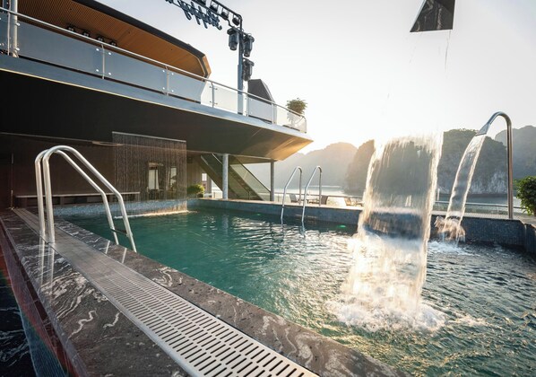 2 indoor pools, outdoor pool, pool umbrellas, pool loungers