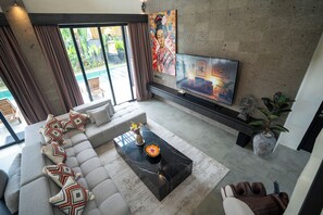 Luxury Villa, 3 Bedrooms, Non Smoking, Private Pool | Living area | Flat-screen TV - VILLA NANDI (Kerobokan)