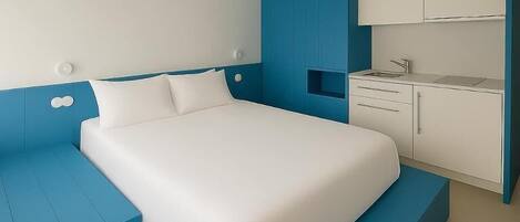 Monolocale | Biancheria da letto di alta qualità, una cassaforte in camera