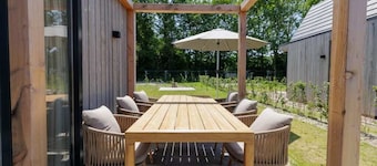 Stay in comfort in this modern, recently built holiday home with a beautiful view of the water from