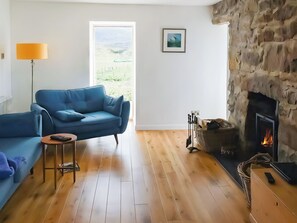 Fireplace - The Cottage is great for families and friends. (Isle of Lewis)