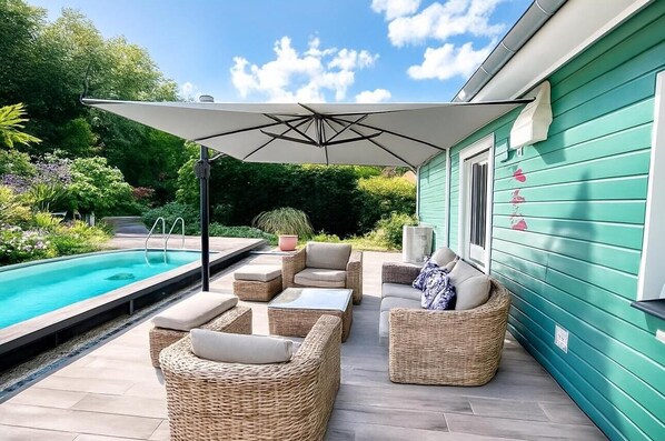 Piscine extérieure, piscine chauffée