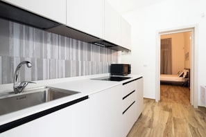 Basic Apartment, Balcony | Private kitchen