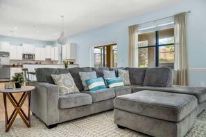 TV, offices - Free Waterpark! Modern 6BR w/ Pool + Lazy River (Davenport)