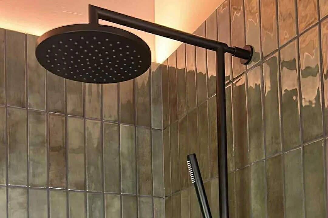 Shower, towels, soap, toilet paper