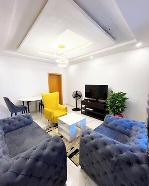 Family Apartment, Balcony, City View | Living area - Crestville Apartments (Lagos)