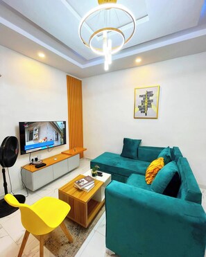 Family Apartment, Balcony, City View | Living area - Crestville Apartments (Lagos)