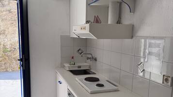 Fridge, oven, stovetop, cookware/dishes/utensils