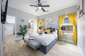 4 habitaciones, tabla de planchar con plancha, wifi y ropa de cama