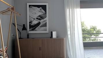 Junior Suite, Balcony, Sea View | Desk, laptop workspace, blackout drapes, soundproofing