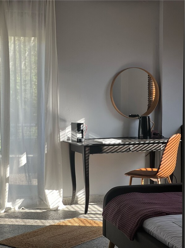 Luxury Double Room, Balcony, Partial Sea View | Desk, laptop workspace, blackout drapes, soundproofing - hellofrom Beach House (Pangaio)