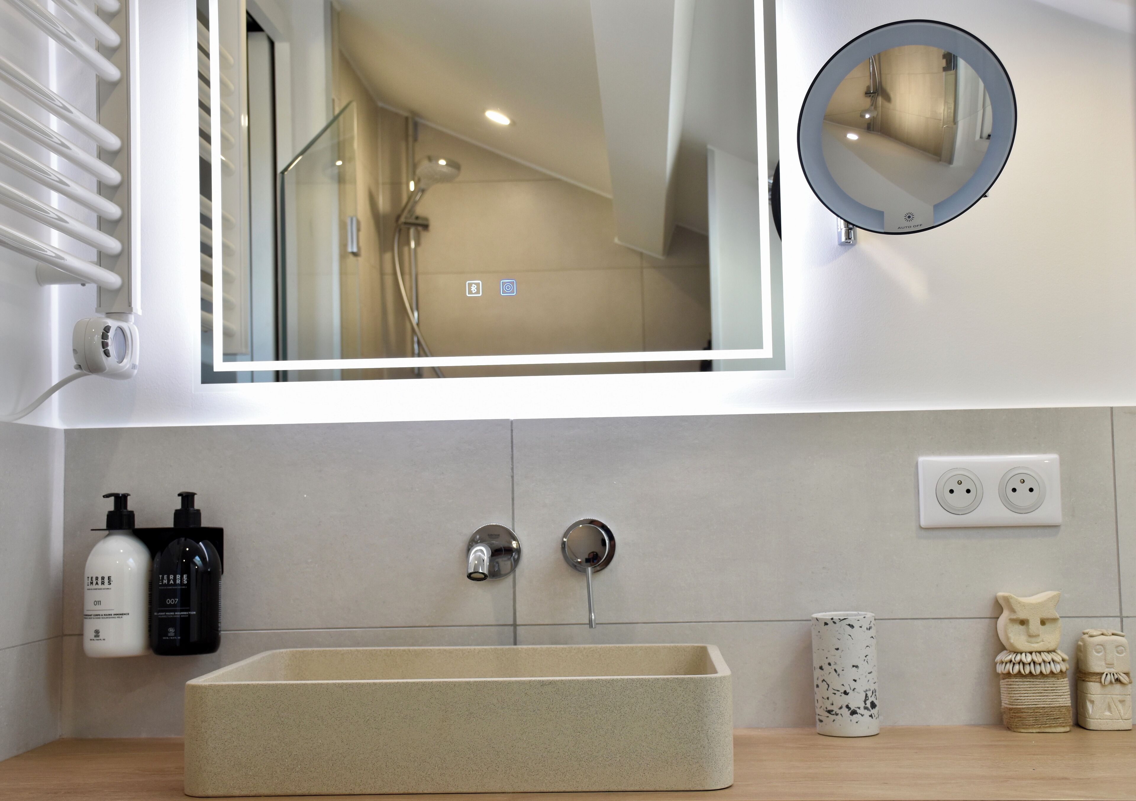 Comfort Double or Twin Room, Balcony, Pool View (Terre de Brume) | Bathroom | Shower, hair dryer, towels, soap