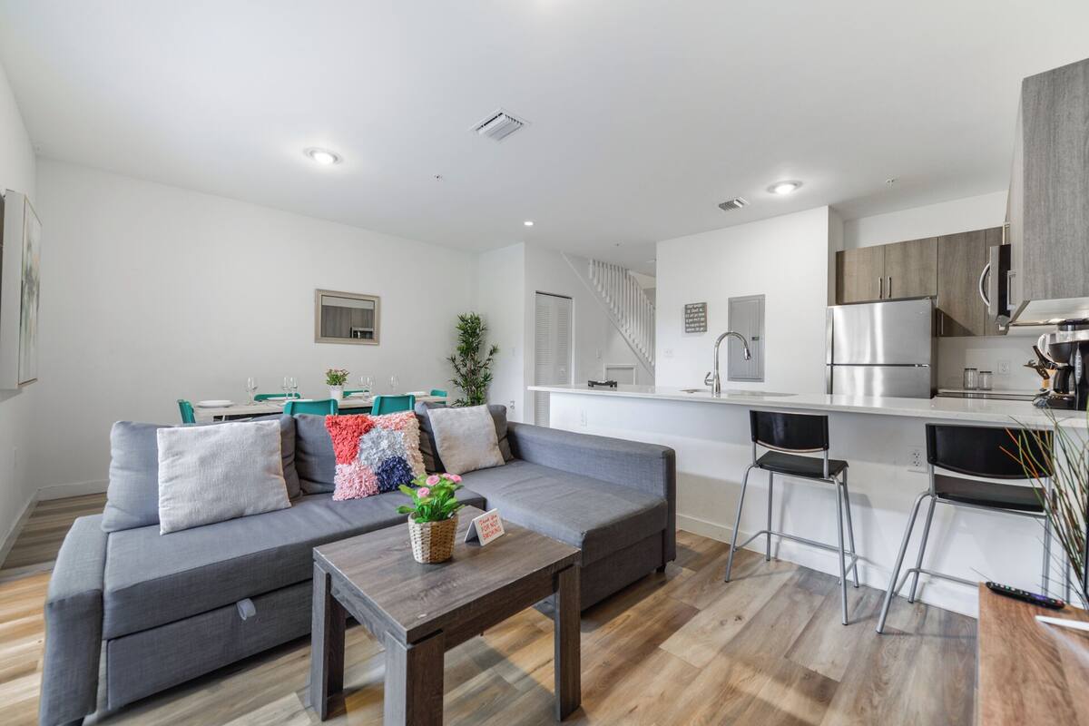 Family Townhome, 3 Bedrooms, Patio | Living area | 60-inch flat-screen TV with cable channels