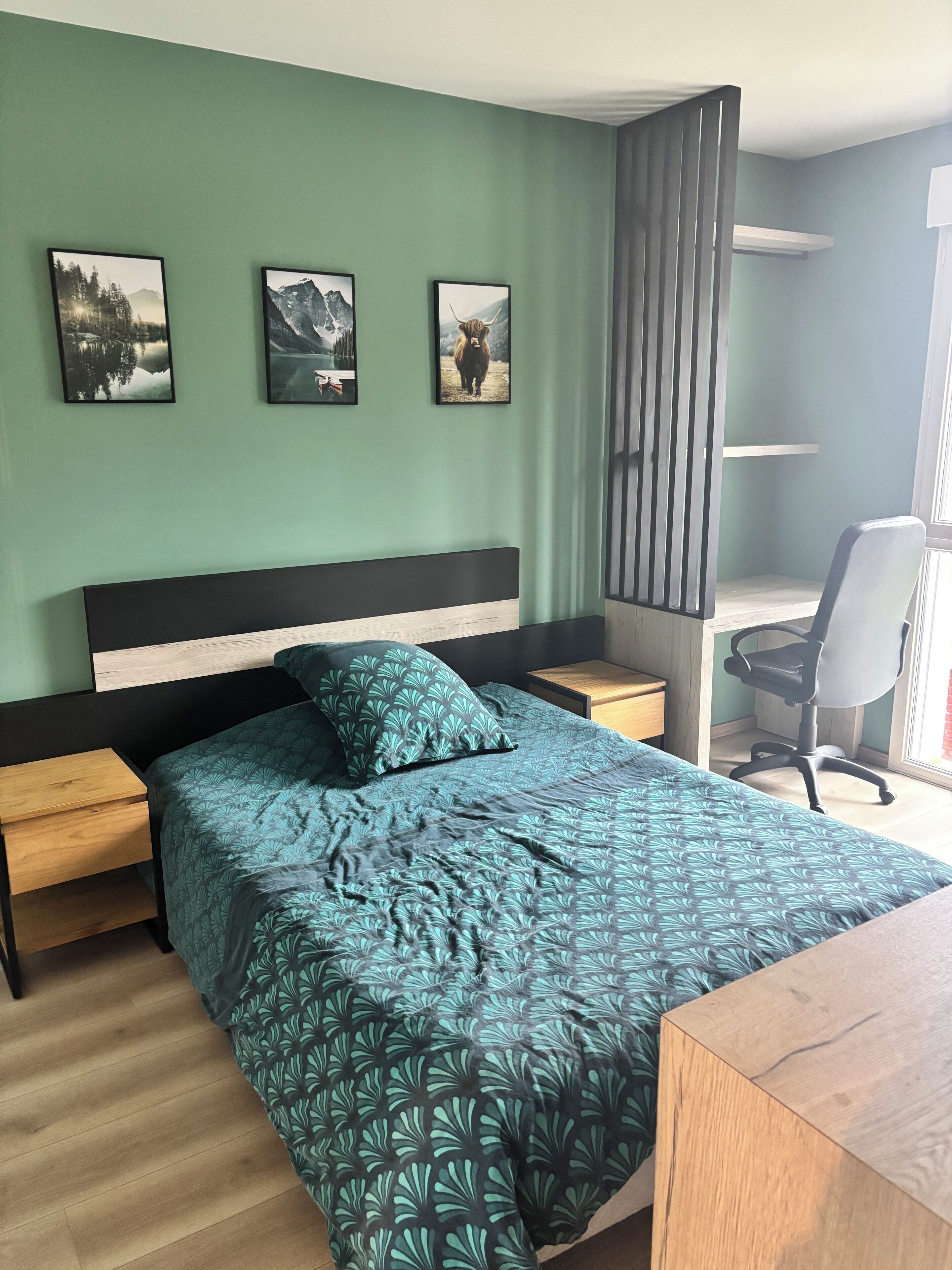 1 chambre, fer et planche à repasser, Wi-Fi, draps fournis