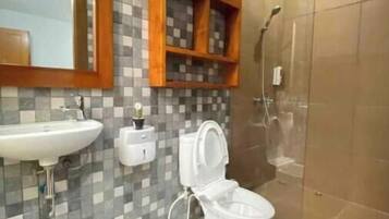 Secador de pelo, toallas, jabón y papel higiénico