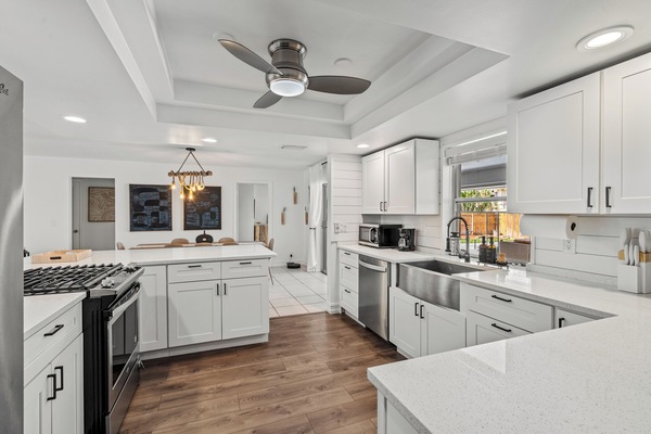 Microwave, oven, stovetop, dishwasher