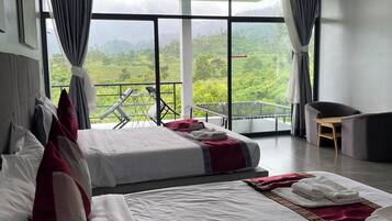 Deluxe Twin Room, Balcony, Mountain View | Minibar, in-room safe, desk, soundproofing