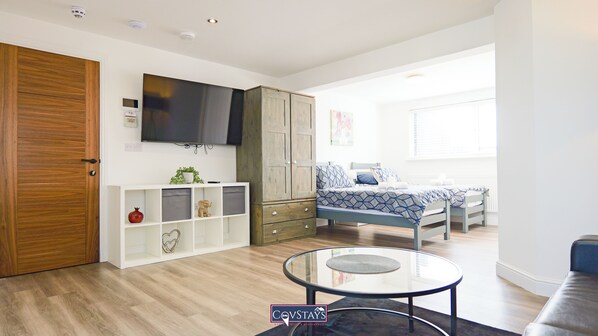 Apartment, 2 Single Beds | Living area | Flat-screen TV - Old Silk Apartments by Covstays (Coventry)
